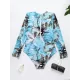 Long-Sleeves Sun-Protection Floral Printed One-Piece Wetsuits