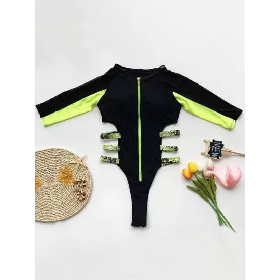 Long Sleeve Split-Joint Bandage One-Piece Wetsuit