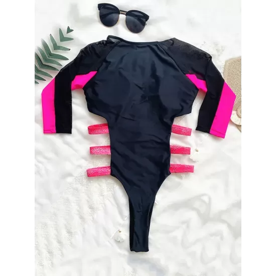 Long Sleeve Split-Joint Bandage One-Piece Wetsuit