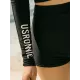 Long Sleeve Zipper Padded High-Waisted Split Rash Guard Swimwear