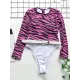 Zebra Print Split-Joint Belted Wetsuit