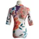 Half Sleeve Deep V-Neck Floral Print Zipper One-Piece Wetsuit Swimwear