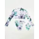 Floral Print Long Sleeve Zipper Sexy Wetsuit