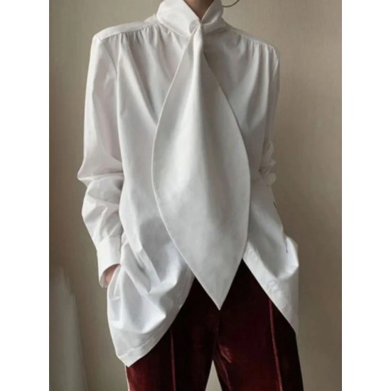 White Inspired Designer Oversize Tops Shirt Blouse