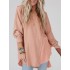 Fringed Split-Joint Split-Side High-Low Long Sleeves Round-Neck Sweatshirt Tops