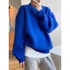 Solid Color Long Sleeves Loose Round-Neck Sweatshirt Tops