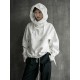 Loose Solid Drawstring Space Style Hoodie Sweatshirt