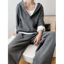 Loose Hoodies And Wide-Leg Pants Suits