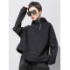 Stylish Black Asymmetric Zipper Hoodies