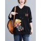 Original Cartoon Printed Drawstring Hoodies