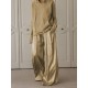 Original Solid Color Hoodies&Wide Leg Pants Two Pieces Set