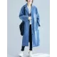 Original Lapel Long Sleeve Denim Outerwear&Trench