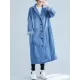 Original Lapel Long Sleeve Denim Outerwear&Trench