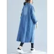 Original Lapel Long Sleeve Denim Outerwear&Trench