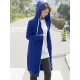 4Colors Drawstring Hooded Split-Joint Pocket Solid Color Zipper Outerwear