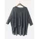 Vintage Solid Loose Cropped Batwing Sleeve Knitting Outwear