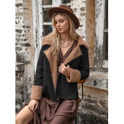 Casual Loose Solid Color Lapel Collar Jackets&Coat