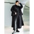 Loose Split-Joint Black False Two Trench Coat