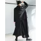 Loose Split-Joint Black False Two Trench Coat