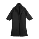 Black Rhombic Split-Side High Collar Long Coat