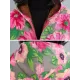 Artistic Retro Velvet Floral Printed Zipper Hooded Long Sleeves Outwear