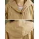 Loose Solid Color Buttoned Hooded Long Sleeves Trench Coat