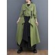 Loose Long Sleeves Drawstring Split-Joint Lapel Trench Coats