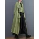 Loose Long Sleeves Drawstring Split-Joint Lapel Trench Coats