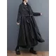 Loose Long Sleeves Drawstring Split-Joint Lapel Trench Coats