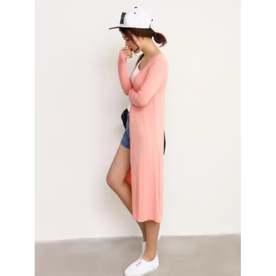 Casual Loose Long Sleeves Solid Color Outerwear