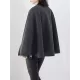 Casual Loose Solid Color Round-Neck Cape Outerwear