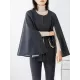 Casual Loose Solid Color Round-Neck Cape Outerwear