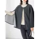 Casual Loose Solid Color Round-Neck Cape Outerwear