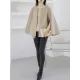 Casual Loose Solid Color Round-Neck Cape Outerwear