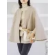 Casual Loose Solid Color Round-Neck Cape Outerwear