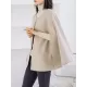 Casual Loose Solid Color Round-Neck Cape Outerwear