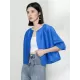 Casual Loose Half Sleeves Pleated Solid Color Outerwear