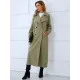 Loose Buckle Solid Color Lapel Collar Coat