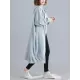 Casual Loose Long Sleeves Solid Color Hooded Outerwear