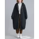 Casual Loose Long Sleeves Solid Color Hooded Outerwear