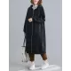 Casual Loose Long Sleeves Solid Color Hooded Outerwear