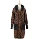 Casual Loose Leopard Patchwork Lapel Collar Coat