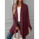 Solid Color Long Sleeves Loose Statement Collar Outerwear