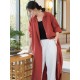 Artistic Retro Loose Simple Casual Solid Color Ramie Trench Coat