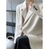 Urban Long Sleeves Loose Solid Color Pin Lapel Collar Suit Outerwear