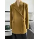 Urban Long Sleeves Loose Solid Color Pin Lapel Collar Suit Outerwear