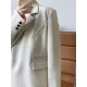 Urban Long Sleeves Loose Solid Color Pin Lapel Collar Suit Outerwear