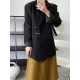 Urban Long Sleeves Loose Solid Color Pin Lapel Collar Suit Outerwear