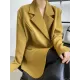 Urban Long Sleeves Loose Solid Color Pin Lapel Collar Suit Outerwear