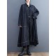 Casual Loose Long Sleeves Buttoned Lapel Collar Denim Trench Coats